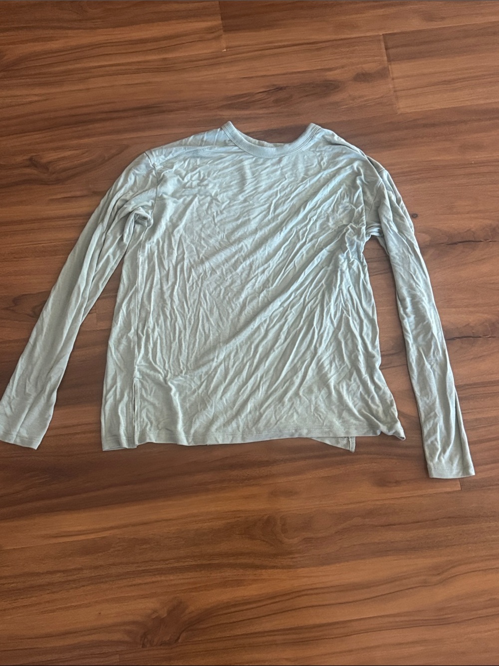 American Eagle Outfitters Sage Green Long-Sleeve Crewneck Tee